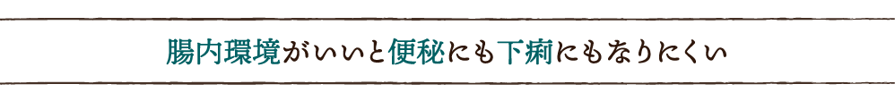 腸内環境がいいと便秘にも下痢にもなりにくい