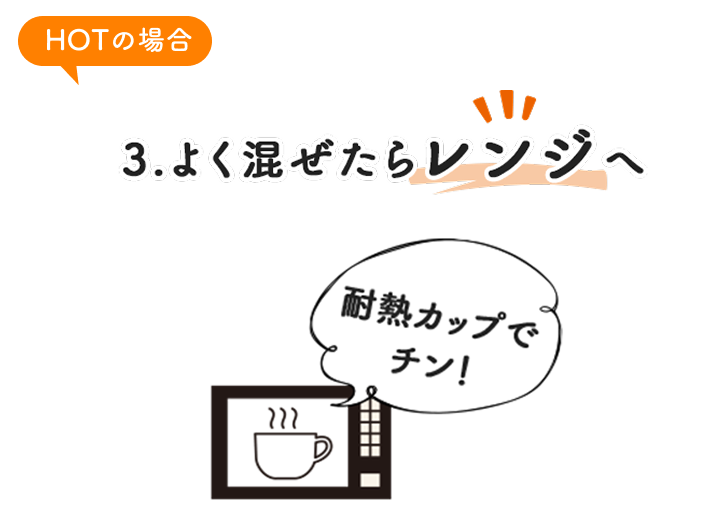 3.よく混ぜたらレンジへ