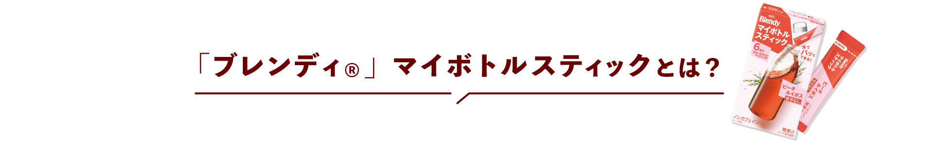 「ブレンディ®」マイボトルスティック とは？