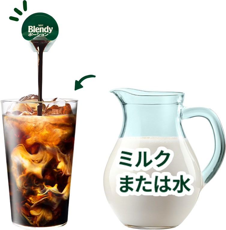 ミルクまたは水