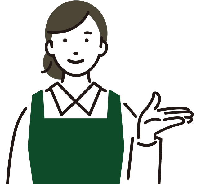 エプロンを着用した女性のイラスト