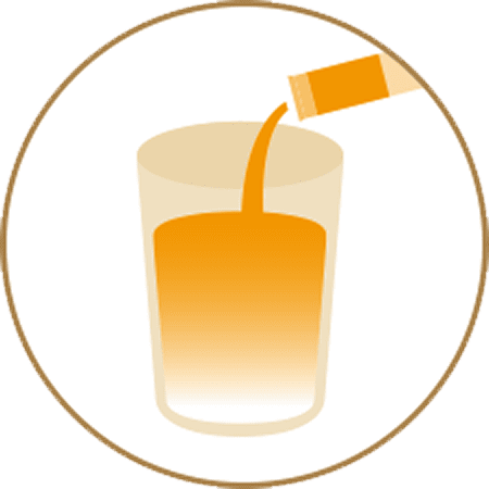 冷たい水や牛乳にもそのまま！驚くほどすぐ溶ける。