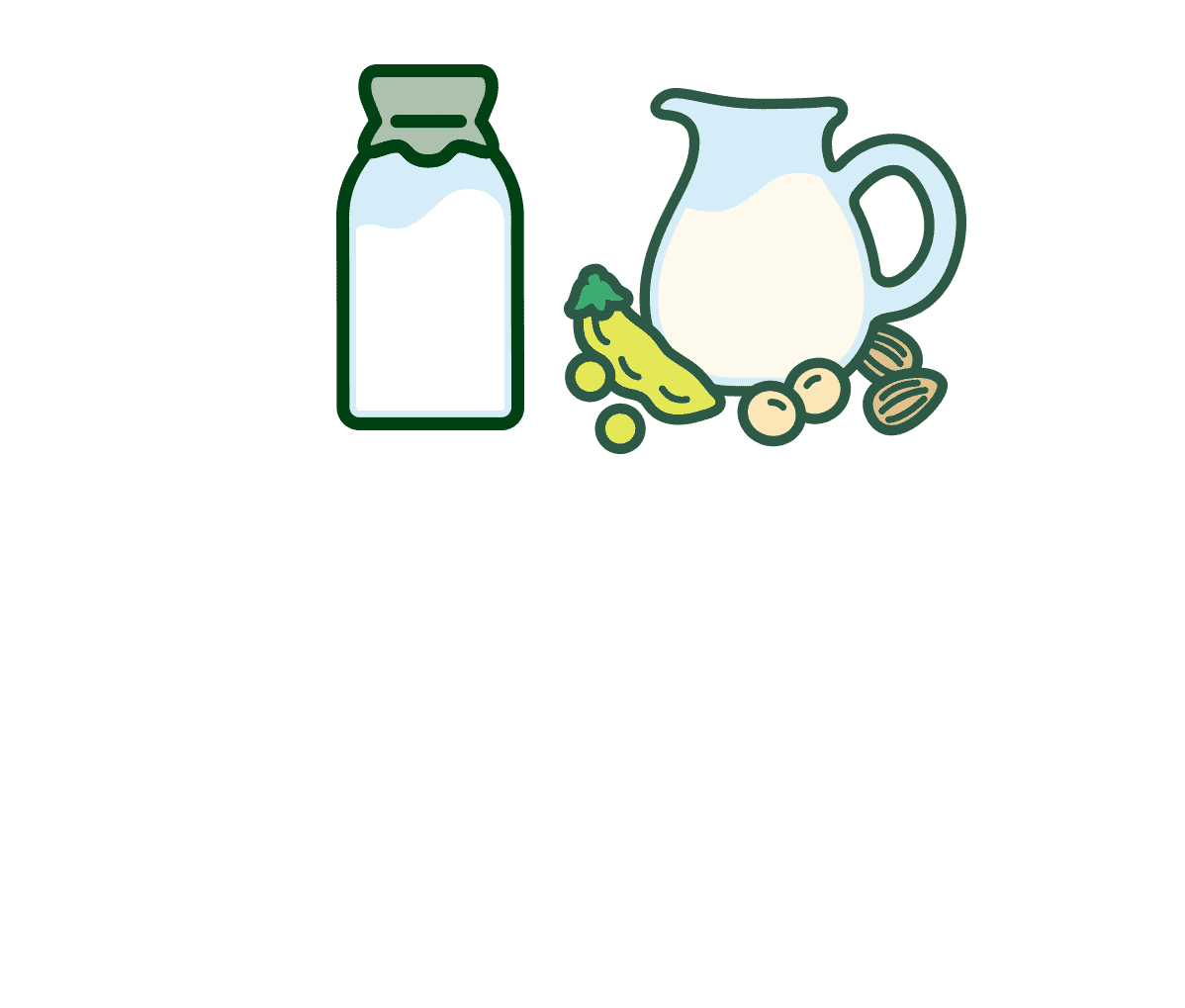 ＋牛乳または植物性ミルクの画像