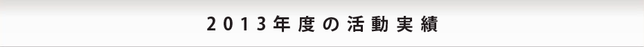 2013年度の活動実績